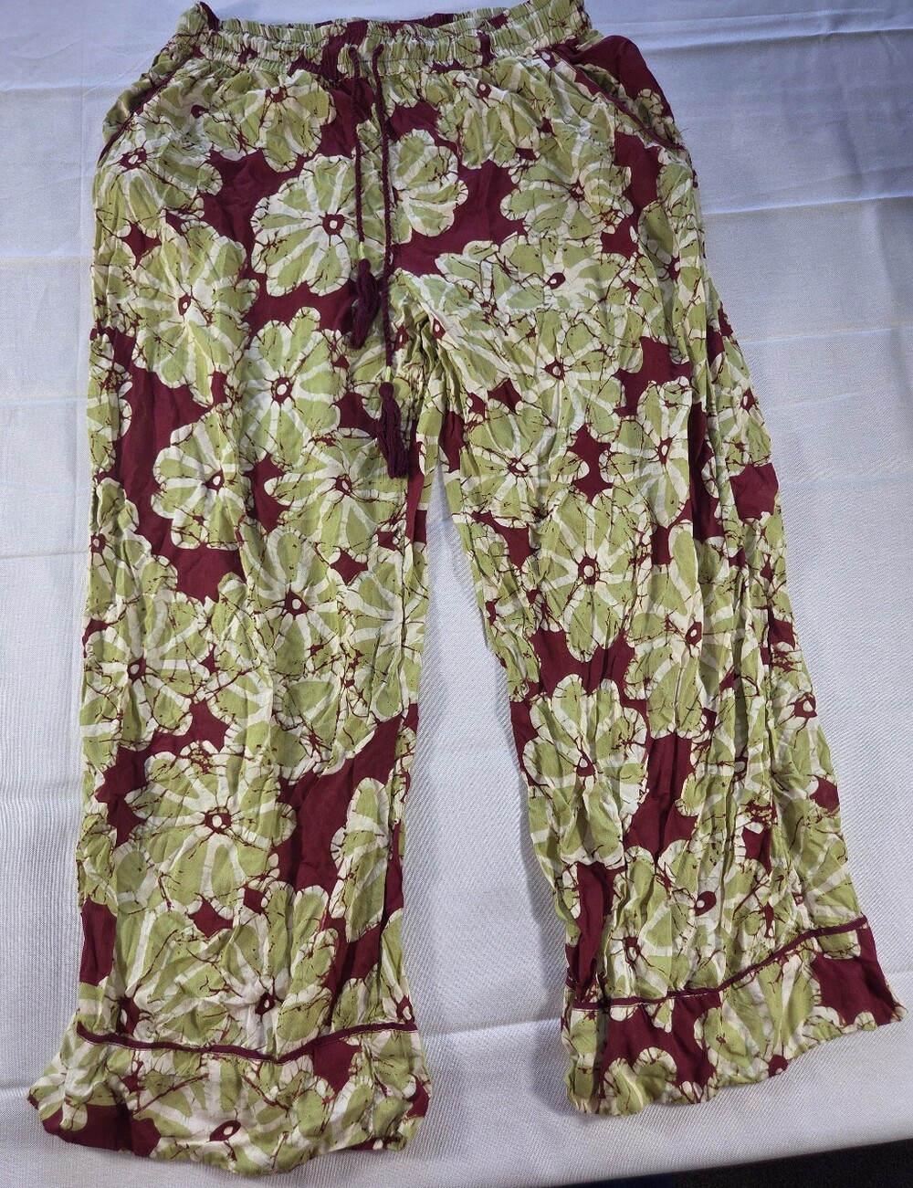 Anthropologie Floral Boho Palazzo Pants Size L